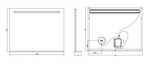 Tükör, AREZZO design LED okos tükör világító polc + kozmetikai tükör 100x80cm