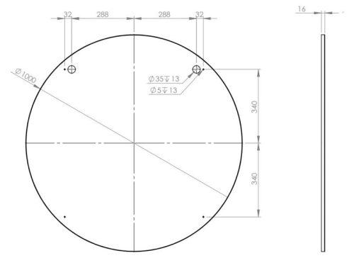 Tükör, AREZZO design 100-as kerek tükör