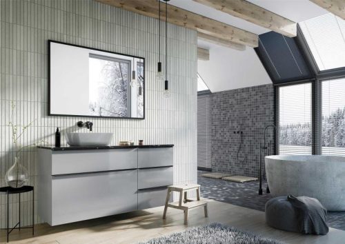 Tükör, AREZZO design Fordítható tükör keretben 120/80, fekete,19 mm