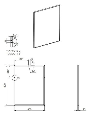 Tükör, AREZZO design keretes tükör 60/80, króm 8 mm