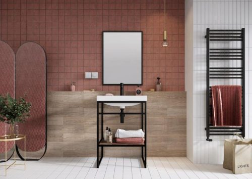 Tükör, AREZZO design Keretes tükör 80/60, fekete, 19 mm