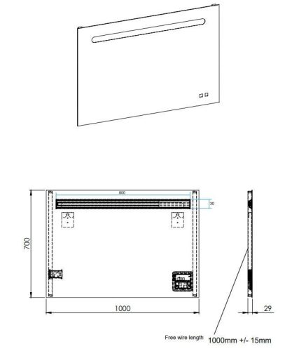 Tükör, AREZZO design LINA 100 LED tükör