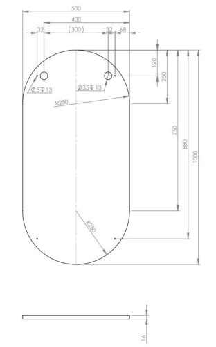 Tükör, AREZZO design Ovális tükör 50/100