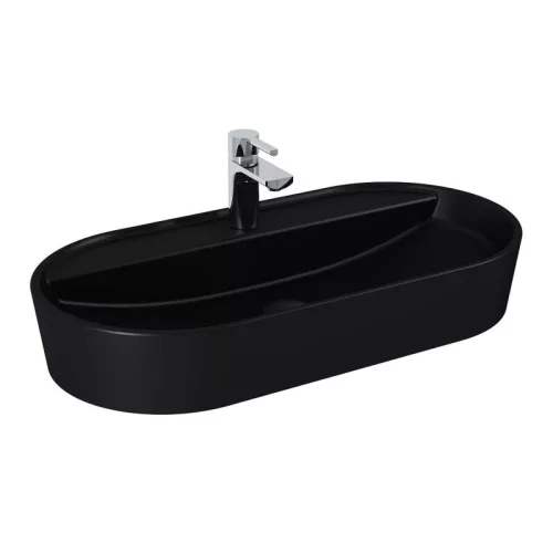Mosdó, AREZZO design pultra ültethető mosdó BABETTE 82X41 matt fekete