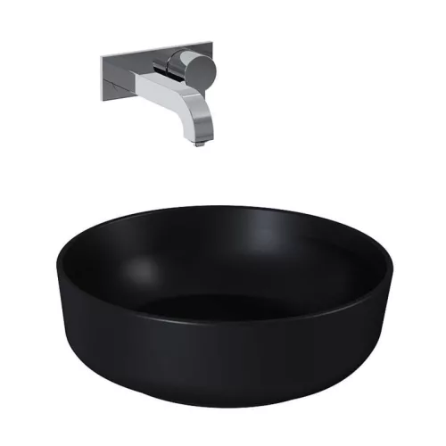 Mosdó, AREZZO design pultra ültethető mosdó LORCA 42x42 matt fekete