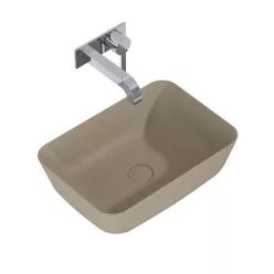   Mosdó, AREZZO design pultra ültethető mosdó RENI 46x33, matt beige