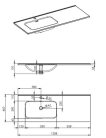 Mosdó, AREZZO design SKAPPA 120 cm-es mosdó (80+40) balos