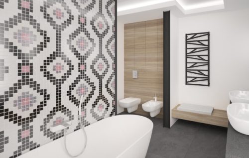 Radiátor, AREZZO design FRISCO BLACK törölközőszárító radiátor AR-FR12050B