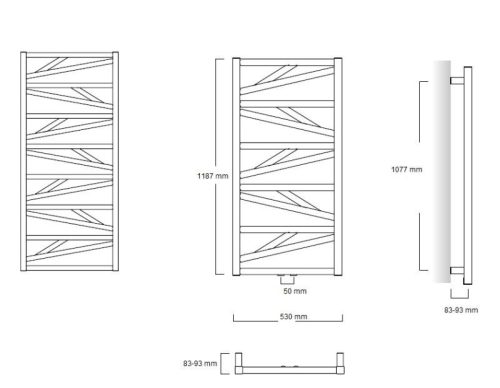 Radiátor, AREZZO design FRISCO BLACK törölközőszárító radiátor AR-FR12050B