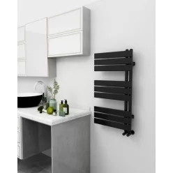   Radiátor, AREZZO design HORIZONT BLACK 900X500 törölközőszárítós radiátor AR-HB9050