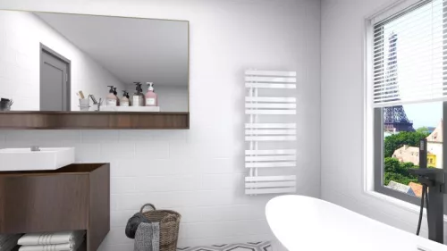 Radiátor, AREZZO design HORIZONT WHITE SLIM 1200x500 törölközőszárítós radiátor AR-HS12050W
