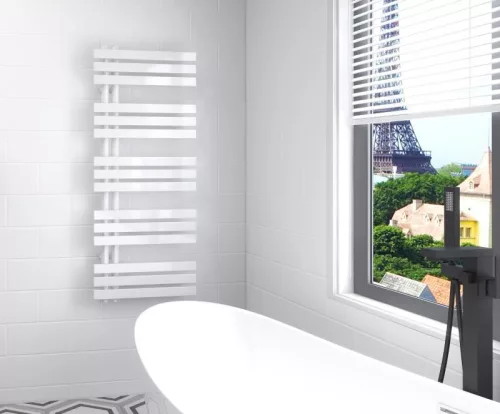 Radiátor, AREZZO design HORIZONT WHITE SLIM 1200x500 törölközőszárítós radiátor AR-HS12050W