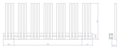 Radiátor, AREZZO design LINEAR WHITE 1200x500 törölközőszárító radiátor AR-LR12050W