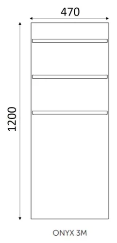 Radiátor, AREZZO design ONYX 3 WHITE MATT elektromos törölközőszárító radiátor