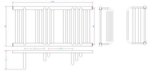 Radiátor, AREZZO design STEP WHITE 1000x500 törölközőszárító radiátor AR-SP10050W