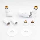 Radiátor szelep, AREZZO design CORNERPEX/VISION radiátor szelep fehér, jobb AR-CORNERPEX-W-R