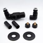 Radiátor szelep, AREZZO design CORNERPEX/VISION radiátor szelep fekete, bal AR-CORNERPEX-B-L