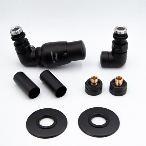 Radiátor szelep, AREZZO design CORNERPEX/VISION radiátor szelep fekete, bal AR-CORNERPEX-B-L