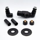 Radiátor szelep, AREZZO design CORNERPEX/VISION radiátor szelep fekete, jobb AR-CORNERPEX-B-R