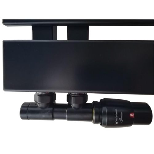 Radiátor szelep, AREZZO design DUOPEX/TWINS radiátor szelep fekete, jobb AR-DUOPEX-B-R