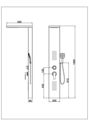 Zuhanypanel, AREZZO design COLUMBIA zuhanypanel AR-9137