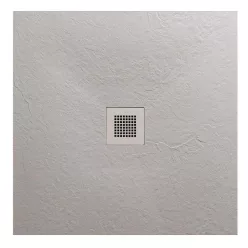   Zuhanytálca, AREZZO design SOLIDSoft zuhanytálca 100x100 cm, BETON, színazonos lefolyóval (2 dobo