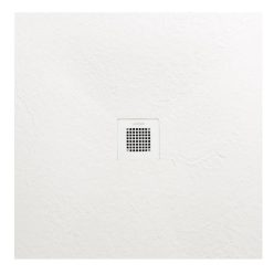   Zuhanytálca, AREZZO design SOLIDSoft zuhanytálca 100x100 cm, FEHÉR, színazonos lefolyóval (2 dobo