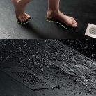 Zuhanytálca, AREZZO design SOLIDSoft zuhanytálca 100x80 cm, ATNRACIT, színazonos lefolyóval (2 do