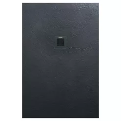   Zuhanytálca, AREZZO design SOLIDSoft zuhanytálca 120x90 cm, ANTRACIT, színazonos lefolyóval (2 do