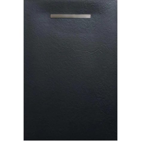 Zuhanytálca, AREZZO design SOLIDSoft zuhanytálca 140x100 cm, ANTRACIT, egyenes lefolyóval (2 dobo