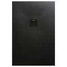 Zuhanytálca, AREZZO design SOLIDSoft zuhanytálca 140x100 cm, FEKETE, színazonos lefolyóval (2 dob