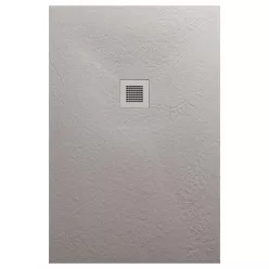   Zuhanytálca, AREZZO design SOLIDSoft zuhanytálca 140x80 cm, BETON, színazonos lefolyóval (2 doboz