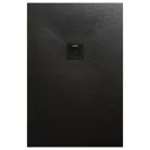 Zuhanytálca, AREZZO design SOLIDSoft zuhanytálca 160x100 cm, FEKETE, színazonos lefolyóval (2 dob