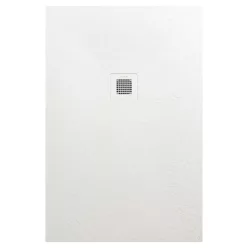   Zuhanytálca, AREZZO design SOLIDSoft zuhanytálca 206x100 cm, FEHÉR, színazonos lefolyóval (2 dobo