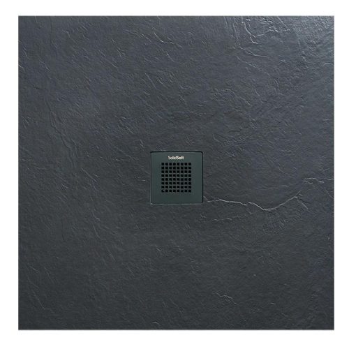 Zuhanytálca, AREZZO design SOLIDSoft zuhanytálca 80x80 cm, ANTRACIT színazonos lefolyóval (2 dobo