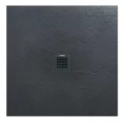 Zuhanytálca, AREZZO design SOLIDSoft zuhanytálca 90x90 cm, ANTRACIT színazonos lefolyóval (2 dobo