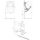 Vizelde, Aqualine AQUALINE Piszoár, hátsó vízbekötéssel, szifonnal, szenzorral 58x39cm 10SZ92001-
