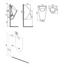 Vizelde, Sapho BRUCKNER SCHWARN piszoár, hátsó bekötéssel, alsó kivezetéssel, matt fekete 201.701
