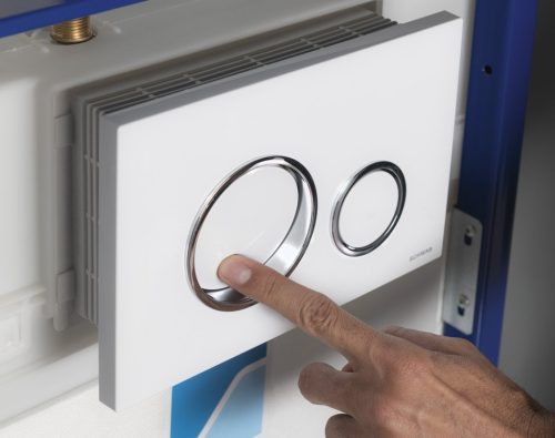 Öblítőtartály nyomólap, Sapho SCHWAB VELA nyomólap fehér/króm P47-0201-0250