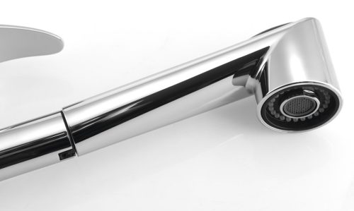 Mosogató csaptelep, Aqualine mosogató csaptelep 1107-74, kihúzható zuhanyfejjel, 50cm, króm