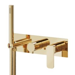   Falba süllyesztett csaptelep, Sapho SPY falba süllyesztett csaptelep PY53/17 zuhanyszettel, arany