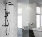 Zuhanyszett, Aqualine ARONA zuhanyoszlop zuhanyszettel, matt fekete SL210B