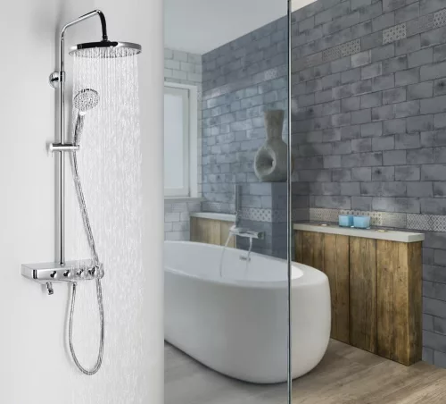 Zuhanyszett, Aqualine FARRAO zuhanyoszlop, króm SL450