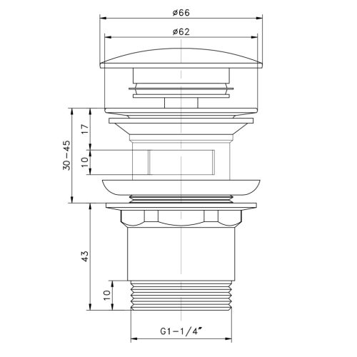 Lefolyó, Aqualine Click-clack mosdólefolyó 25-45 mm, bronz TF7001A