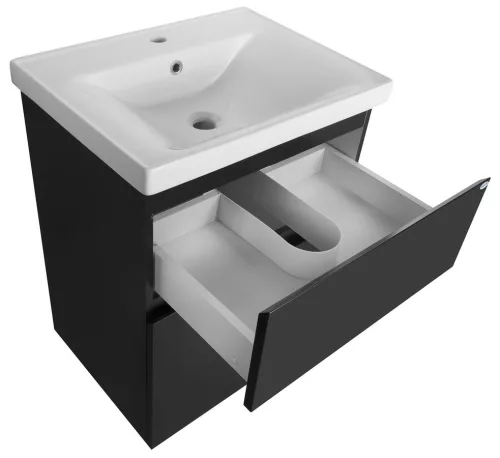 Alsó szekrény, Aqualine ALTAIR AI660 mosdótartó szekrény, 57x72,5x45cm, matt fekete