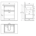 Alsó szekrény, Aqualine ALTAIR AI660 mosdótartó szekrény, 57x72,5x45cm, matt fekete