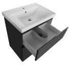 Alsó szekrény, Aqualine ALTAIR AI665 mosdótartó szekrény, 61,5x72,5x45cm, matt fekete