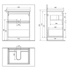 Alsó szekrény, Aqualine ALTAIR AI665 mosdótartó szekrény, 61,5x72,5x45cm, matt fekete