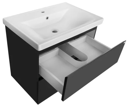 Alsó szekrény, Aqualine ALTAIR AI670 mosdótartó szekrény, 67x60x45cm, matt fekete