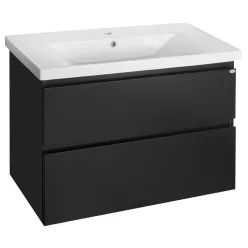   Alsó szekrény, Aqualine ALTAIR AI690 mosdótartó szekrény, 86,5x60x45cm, matt fekete
